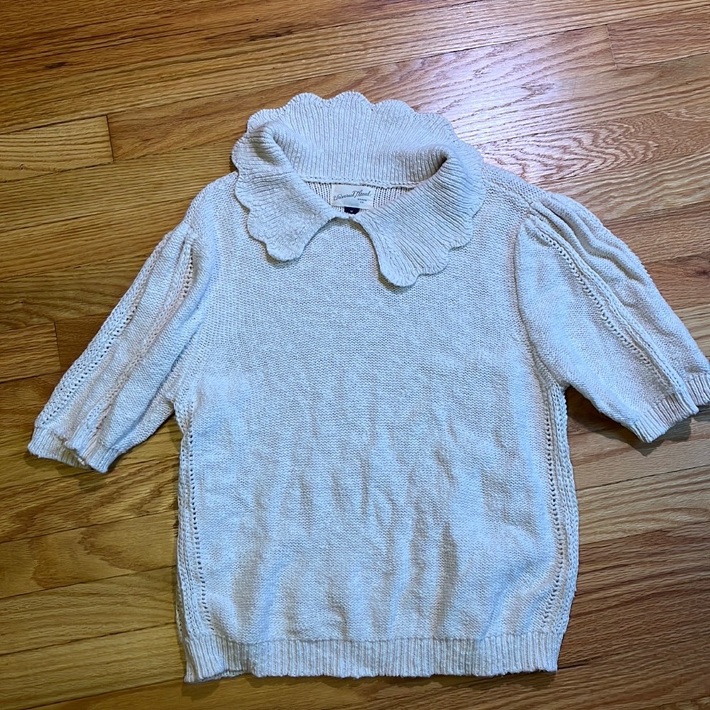 Knit collar blouse
